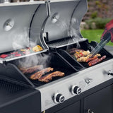 Royal Gourmet ZH3002N Propane Gas and Charcoal Grill Combo, Dual Fuel BBQ Grill with 2 Side Shelves for Outdoor Patio Garden Backyard Barbecue, 20,000 BTUs, Silver & Black Royal Gourmet