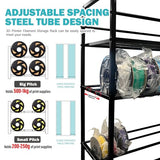 Filament Rack 3D Printer Filament Storage Rack 4-layer Large Capacity Adjustable Filament Spool Holder Printer Stand with Rolling Wheels Heavy-duty Metal Frame for PLA TPU Filament Holder for Studio Bhyhok