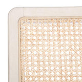 SAFAVIEH Home Collection Benicio White/Natural Rattan Dining Chair (Set of 2) DCH1005B-SET2 Safavieh