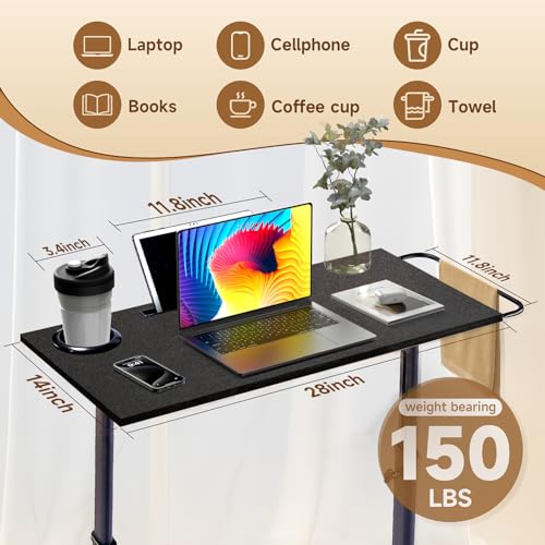 VTORY Adjustable Standing Desk for Walking Pad Treadmill, for Cycling/Bike, Workstation Standing Desk for Cycling, Trainer Stand Table for Indoor,Treadmill Desk Attachment,Bar for Walking Pad,Black VTORY