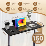 VTORY Adjustable Standing Desk for Walking Pad Treadmill, for Cycling/Bike, Workstation Standing Desk for Cycling, Trainer Stand Table for Indoor,Treadmill Desk Attachment,Bar for Walking Pad,Black VTORY
