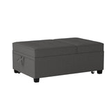 Cynefin Futon Chair with Lumbar Pillow and 3 Side Pockets, Sofa Bed Chair, Convertible 4 in 1 Ottoman Bed Tufted Fabric Gray (M, Gray) Cynefin