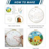 Zhenqing Four Seasons Embroidery Kit for Beginners, 4-Pack Circular Scenes with 20cm Hoop, Pre-Printed 29x29cm Fabric & Threads, Spring Summer Fall Winter Landscape Designs(C0182)