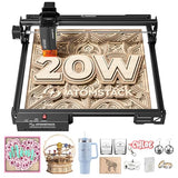 ATOMSTACK 20W Laser Engraver, A20 PRO V2 Laser Cutter, High Accuracy Laser Engraving Machine for Personalized Gifts, Business Cards, Wood, Metal, Acrylic, Leather ATOMSTACK