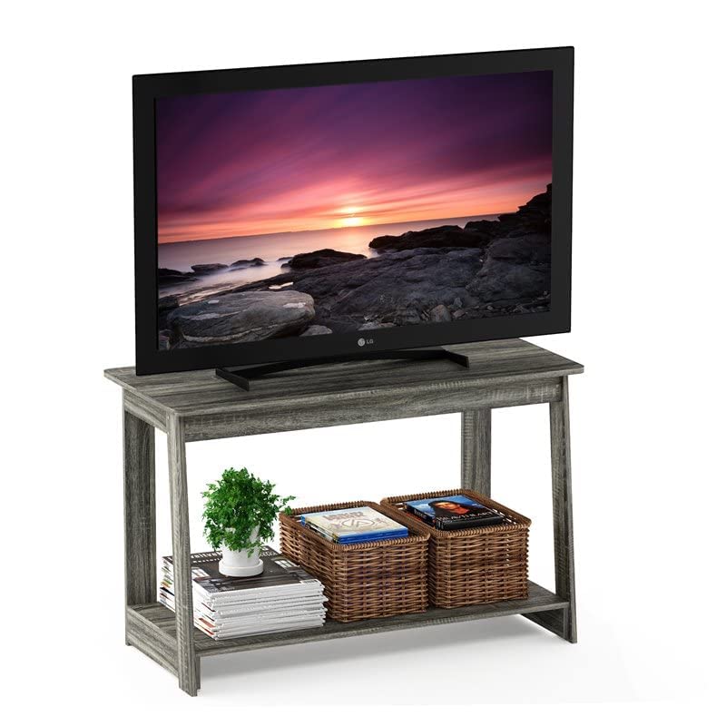 Furinno Beginning TV Stand, French Oak Grey, 15.59 x 35.04 x 21.65 inches Furinno