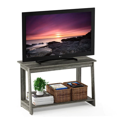 Furinno Beginning TV Stand, French Oak Grey, 15.59 x 35.04 x 21.65 inches - WoodArtSupply