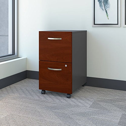 Bush Business Furniture Series C 2 Drawer Rolling File Cabinet in Hansen Cherry - Assembled, Mobile Document Storage for Home or Professional Office