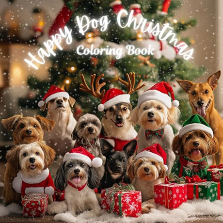 Happy Dog Christmas: Celebrate the Holidays with Fun and Relaxing Dog-Themed Coloring Pages WoodArtSupply