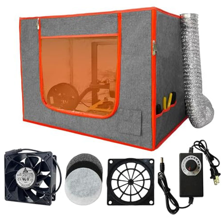 Dual-Placement Resin 3D Printer Enclosure Cover Tent with Adjustable Ventilation Exhaust Fan kit Compatible with Creality Anycubic Elegoo Series Mars 5 Ultra, Photon Mono 4 Resin UV 3D Printer HOCENWAY