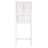 UTEX Over The Toilet Storage Cabinet, Over Toilet Bathroom Organizer with Adjustable Shelves, Above Toilet Storage Cabinet Space Saver, White UTEX