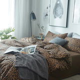 Leopard Print Comforter Set Full Size Animal Cheetah Printed Comforter Set 3 Pieces Fluffy Soft Microfiber Brown/Black Floral Bedding Set Farmhouse Boho Bed Comforter with 2 Pillowcases for All Season LifeTB