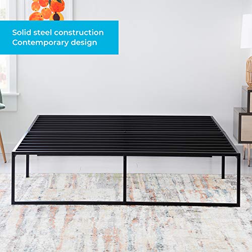 Linenspa Folding Metal Platform Bed Frame - Easy Assembly - Sturdy Steel - No Box Spring Needed - Underbed Storage - Mattress Foundation - 14" High - Traditional Design - Full Size Linenspa