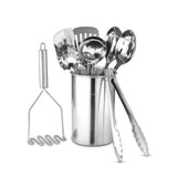 Avador® Premium Set of 10 Stainless Steel Kitchen Tool Set with Holder Easy To Clean, Space Saving, Great for Cooking, Baking, Prepping Avador