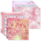 Origami 6x6 Paper Kit 50 Sheets 12 Vivid Colors Double Sided Printed Traditional Patterns Square for Arts Crafts Projects, Japanese Sakuras Flowers Chiyo Wanshui