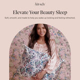 Bridgerton x Kitsch Satin Pillowcase with Zipper for Hair & Skin - Softer Than Silk Pillow Cases, Cooling Satin Pillow Case, Wrinkle-Free - King Size Satin Pillow Case (19x36) - Wisteria Kitsch