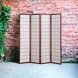 Liveasy Furniture 4 Panels Room Divider Privacy Screen Shoji Divider 6ft High Japanese Style Privacy Room Divider (Cherry, 4 Panels) Liveasy Furniture