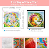 Zhenqing Four Seasons Rotation Cross Stitch Kit for Beginners, 11CT Printed White Cotton Fabric, 36x36cm Full Embroidery with Threads, Needle & Instructions (70677)