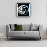 hill froeistung Cat Diamond Art Painting Kits for Adults, Taichi Cat Diamond Art for Beginners, 5D DIY Full Drill Round Gem Art Craft Home Wall Decor Gift 12x12 inch hill froeistung