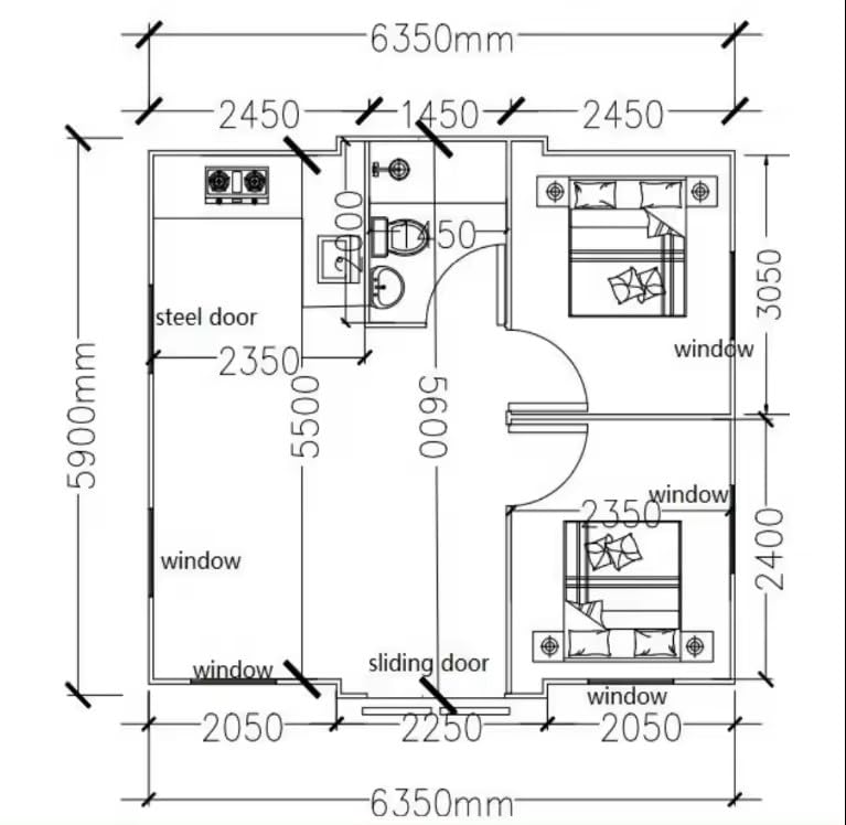 Modular Prefab Building, Steel Frame, 20ft,30ft,40ft, Portable Expandable Plastic Prefab House for Inn, Stall, Office, Watchman House, Shop, Estate, Distribution Center, Studio (with Bathroom - WoodArtSupply