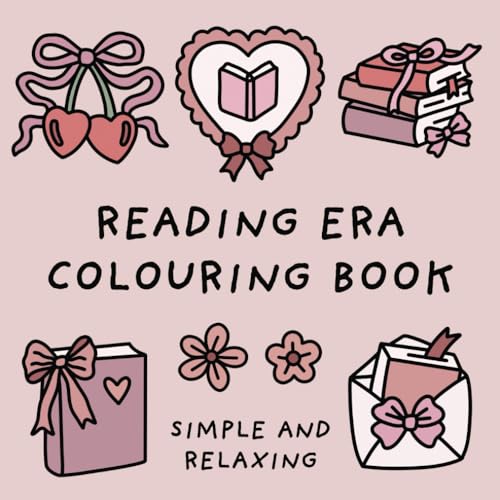 Reading Era Colouring Book (Simple and Relaxing Bold Designs for Adults & Children) (Simple and Relaxing Colouring Books) WoodArtSupply