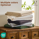 Overket 100% Linen Sheets Queen Size,Breathable & Durable 4-Piece Bed Flax Sheet Set,Soft All-Season Bedding for Hot Sleepers 16" Deep Pocket Oeko-TEX Certified,（Queen, Linen） Overket