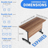JNMDLAKO Conference Room Table,Modular Large Folding Conference Table with Wheels,Flip-Top Mobile Training Tables for Office Meeting Classroom Seminar (4, White Walnut, 55in) JNMDLAKO