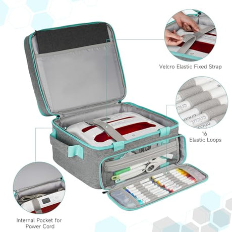 Carrying Case Compatible with Cricut EasyPress 2/Cricut EasyPress3 (9"x9",10"x10",12"x10"),Double-Layer Heat Press Machine Storage Bag Fits for Htvront(10"x10"),Tools and Accessories,Easy Press Mat LEFOR·Z