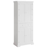 Bestier Pantry Cabinet, 72" Tall Kitchen Cabinet with Doors, 2 Adjustable Shelves & 1 Drawer, Kitchen Storage Cabinets with Motion Sensor Light, Freestanding Cupboards for Dining Room, Bathroom, White Bestier