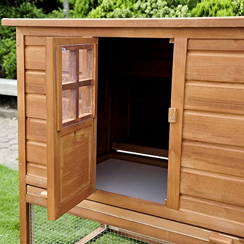 PawHut 64" Large Wooden Chicken Coop Kit With Outdoor Run And Nesting Box - WoodArtSupply