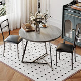 Garvee Dining Table Set for 2, Wooden Kitchen Table and Chairs of 2 with Upholstered Chairs, Round Kitchen Tables Set, 3 Piece Dining Room Table Sets for Small Space, Apartment, Rustic Gray Garvee
