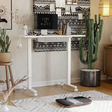 FEZIBO 48 x 24 Inches Standing Desk with Drawer, Adjustable Height Electric Stand up Desk with Storage, Sit Stand Home Office Desk, Ergonomic Computer Desk, White FEZIBO