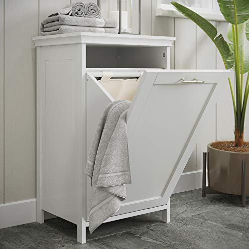 RiverRidge Somerset Tilt-Out Laundry Hamper, White RiverRidge