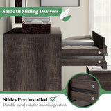 AMERLIFE 5 Chest of Drawers for Bedroom, 47" Tall Drawers Dresser with Tilt Handle, Farmhouse Wooden Dresser for Bedroom, Living Room, Hallway, Grey AMERLIFE