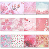 Origami 6x6 Paper Kit 50 Sheets 12 Vivid Colors Double Sided Printed Traditional Patterns Square for Arts Crafts Projects, Japanese Sakuras Flowers Chiyo Wanshui