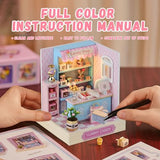 Flever Dollhouse Miniature DIY House Kit Creative Room with Furniture for Romantic Valentine's Gift (Yummy Candy)