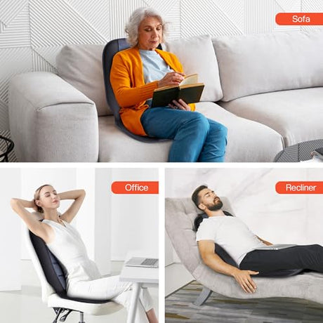 CILI Massage Chair Pad,Back Massager with Heat,Massage Seat Cushion with 10 Vibration Motors,30-60-90 Minutes Heating Options,Chair Massager for Office Chair, Home Office Use CILI