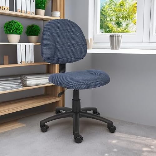 Boss Office Products B315-BE Perfect Posture Delux Fabric Task Chair Without Arms in Blue, 250 Boss Office Products