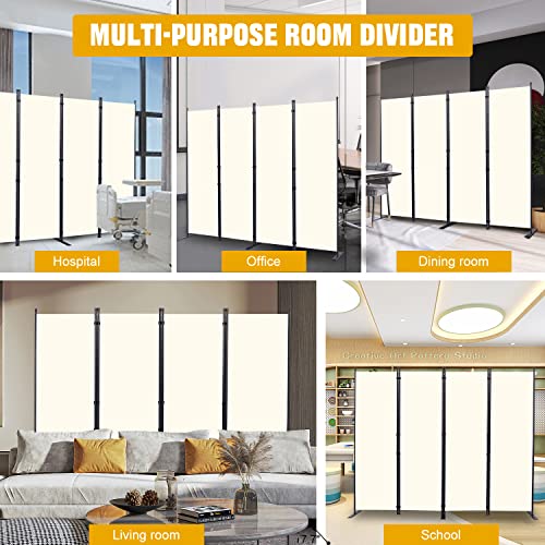 Room Divider 6FT Portable Room Dividers and Folding Privacy Screens, 88'' W Fabric Divider for Room Separation, 4 Panel Partition Room Dividers Freestanding Wall Divider Screen for Dorm Studio Office HOMSCREENER