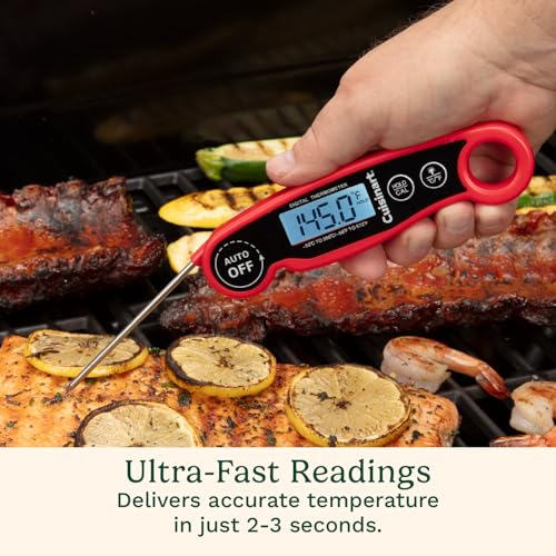 Cuisinart LCD Digital Instant Read Thermometer, Water Resistant Meat Thermometer for Home & Grill, Digital Grill Thermometer with Calibration & Backlight, Home Gadget, BBQ, Smoker, Oil Fry & Candy