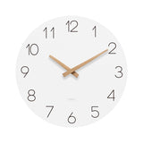 mooas Flatwood Wall Clock,12" Wood Wall Clock Non-Ticking Sweep Movement Decorative Wall Clock Battery Operated Wall Clock for Home Living Room Kitchen Bedroom Office School (Wood) mooas