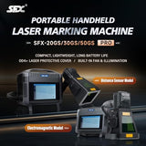 ZAC Portable Laser Marking Machine PRO Fiber Engraver Handheld Marker with 100 * 100mm Field Lens, Dual Power Supply MAX Laser Source 8" Touchscreen, Class II 0.874mW ZAC
