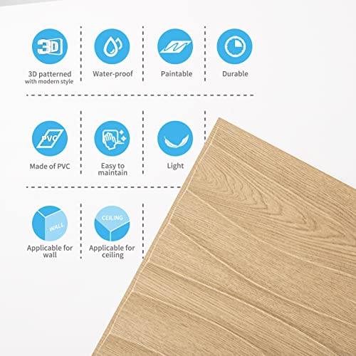 Art3d PVC Wave Panels for Interior Wall Decor, Wood Brown Textured 3D Wall Tiles，19.7" x 19.7" (12-Pack) - WoodArtSupply