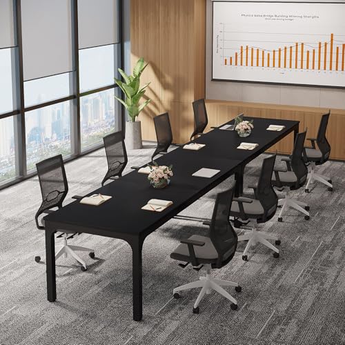 Tribesigns 6.5ft Conference Room Table, 78.74" W x 27.56" D Large Office Meeting Table, Modern Seminar Desk for Boardroom (1, Black) Tribesigns
