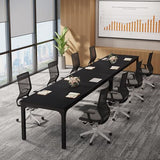 Tribesigns 6.5ft Conference Room Table, 78.74" W x 27.56" D Large Office Meeting Table, Modern Seminar Desk for Boardroom (1, Black) Tribesigns
