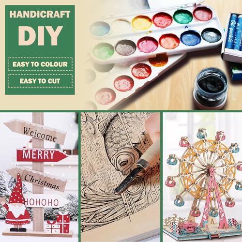 24 Pack 12"x12"Basswood Sheets 1/8",3mm Basswood for Laser Cutting,3mm Plywood Unfinished Wood Craft Wood for DIY Ornaments and Models Drawing Painting Engraving Wood Burning and Laser Cutting QSJQllo