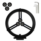 Woodturning Lathe Steady Rest,3-Point Round Steady Rest with 6 Pcs Position-adjustable Wheels for Up to 12in Swing Lathes RUNCHIFEI