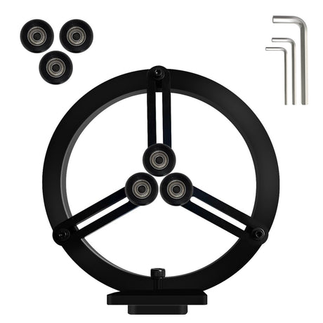 Woodturning Lathe Steady Rest,3-Point Round Steady Rest with 6 Pcs Position-adjustable Wheels for Up to 12in Swing Lathes RUNCHIFEI