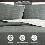 Eddie Bauer - Queen Quilt Set, Reversible Cotton Blend Bedding with Lightweight Feel, 3 Piece Bed Set with Matching Pillowcases (Troutdale Green) Eddie Bauer