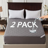 BEDLORE 2 Pack Waterproof Mattress Protector, Full Size Mattress Pad with Deep Pocket 6"-15" Depth, Soft Breathable Bed Mattress Cover for Bedroom, College Dorm (Gray) BEDLORE