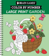 Brain Games - Color by Number - Large Print: Garden WoodArtSupply